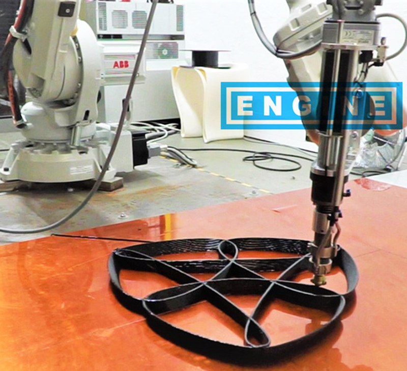 瑞士BAK工業級塑料擠出機Robot進行3D打印制造